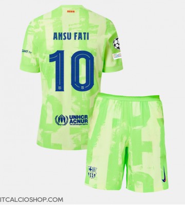 Barcelona Ansu Fati #10 Terza Maglia Bambino 2024-25 Manica Corta (+ Pantaloni corti)
